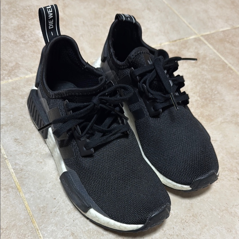 Adidas Black and White NMD R1 Shoes